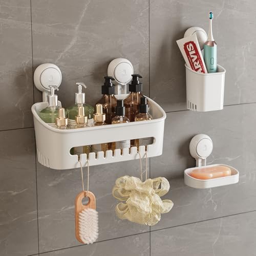 3-Pack Suction Cup Shower Organizer Set