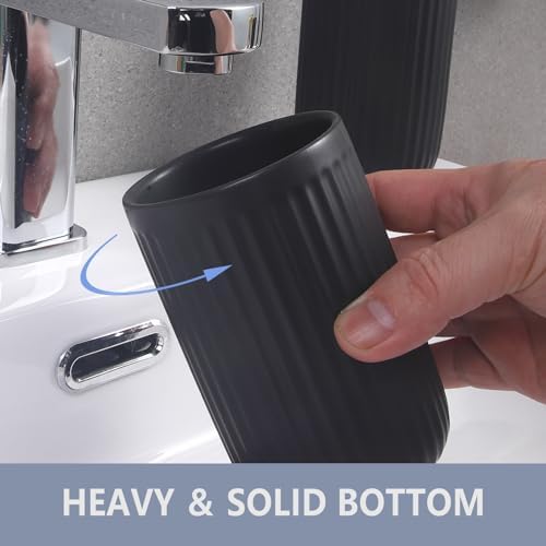 Matte Black Ceramic Toothbrush Holder Set