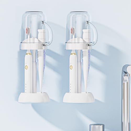 Iosjeude Toothbrush Holder with Cover 3 Slots Electric