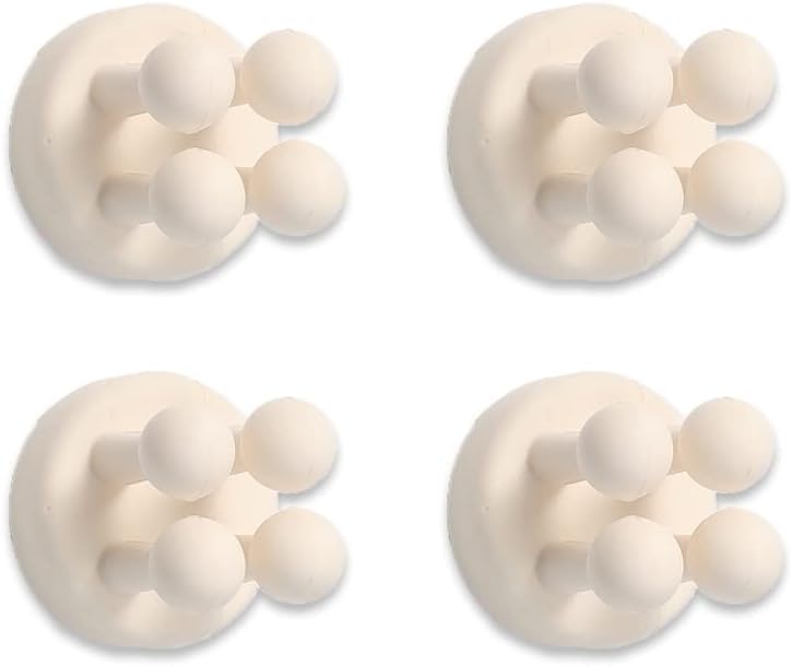 4 Pcs Silicone Waterproof Toothbrush Holders with Self Adhesive Hooks