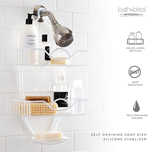 Bath Bliss 4010-WHT Rainbow Style Shower Caddy