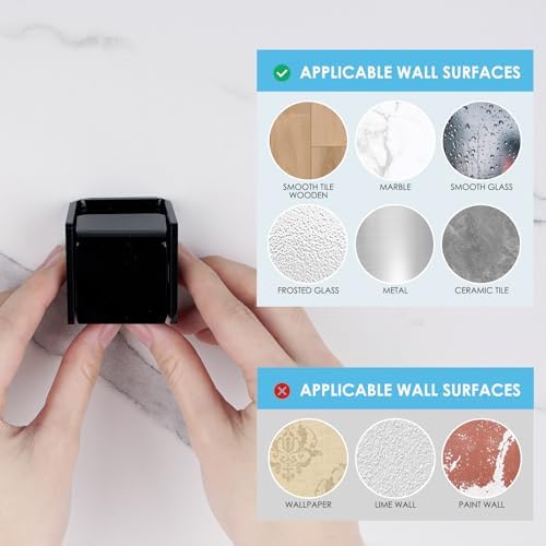 2PCS Wall-Mounted Self-Adhesive Toothbrush Holder Black