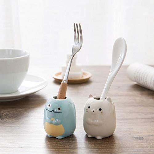 GARASANI Mini Ceramic Tooth Brush Holder for Kids Toothpick Stand White Design