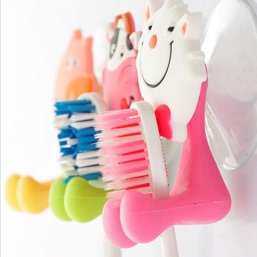 Baost Creative Cute silicone Toothbrush Holder Suction Cup Design for Kids