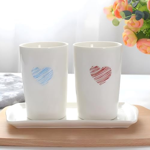 White Ceramic Tumbler Cup for Bathroom Toothpaste Holders