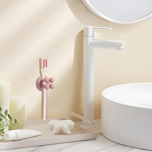 Compact Silicone Toothbrush Holder for Kitchen Bathroom Organization