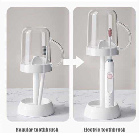 Iosjeude Toothbrush Holder with Cover 3 Slots Electric