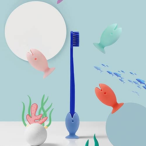 6-Piece Silicone Fish Toothbrush Holder