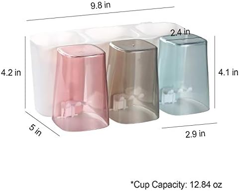Goowin Wall Mounted Toothbrush Holder with 3 Cups