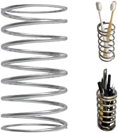 Spring-Shape Stainless Steel Toothbrush Holder