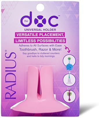 RADIUS DOC Suction Toothbrush Razor Holder 1 Count Eco-Friendly Dishwasher Safe