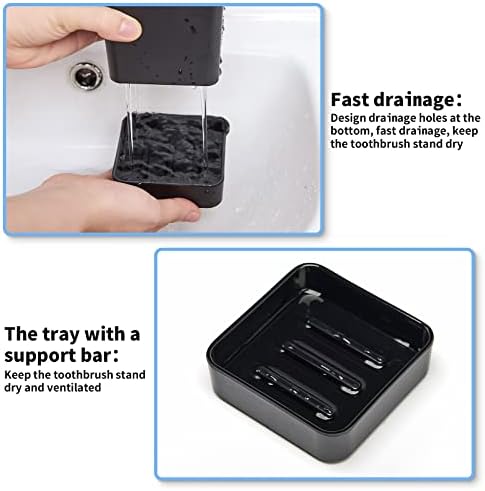 Small Black Bamboo Toothbrush Holder Set
