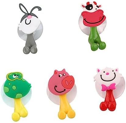 PrettyZoom Silicone Animal Toothbrush Holder Set Suction Cup for Home Travel