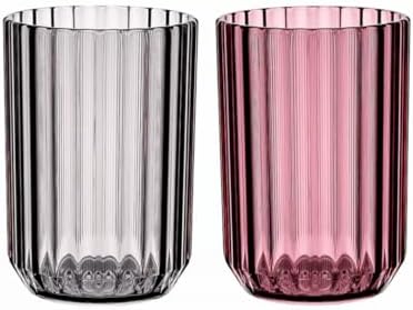 2Pack Toothbrush Cup Holder Set with Blue and Pink Tumbler