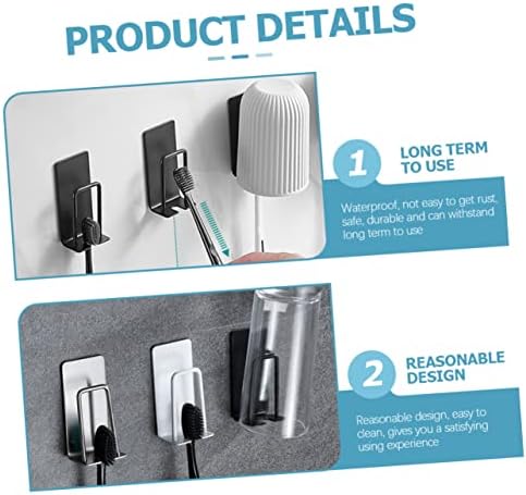 Space-Saving Stainless Steel Wall Mount Toothbrush Holder for Bathrooms
