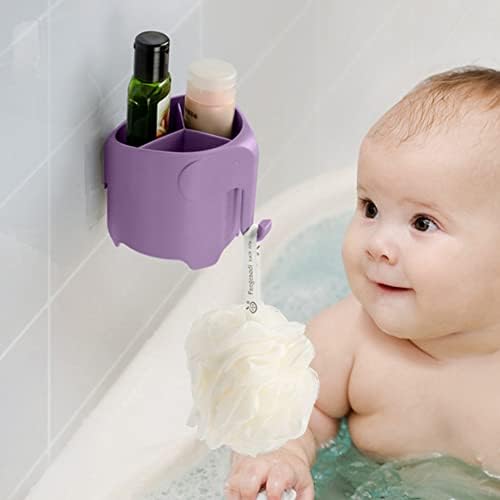 Kids Toothbrush Holder Cute Elephant Design Light Purple