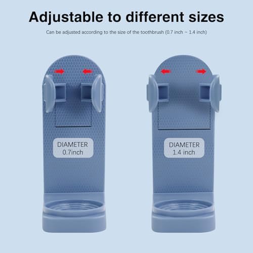 Feelorna 2 Pcs Electric Toothbrush Holders Wall Mounted No Drilling Organizer