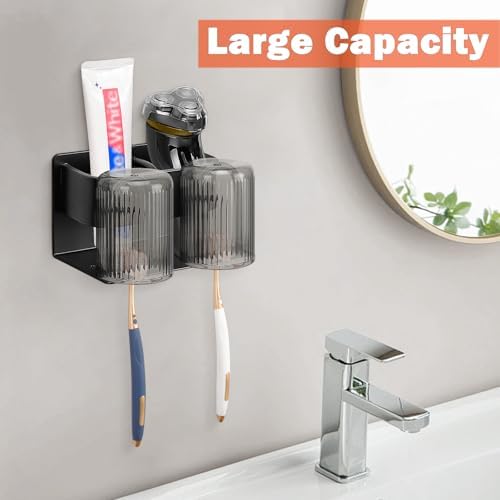 HarJue Adhesive Wall Toothbrush and Oral Care Organizer