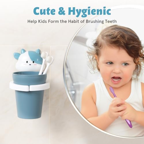 Amosfun Toothbrush Holder Wall-Mounted Durable Cute for Kids