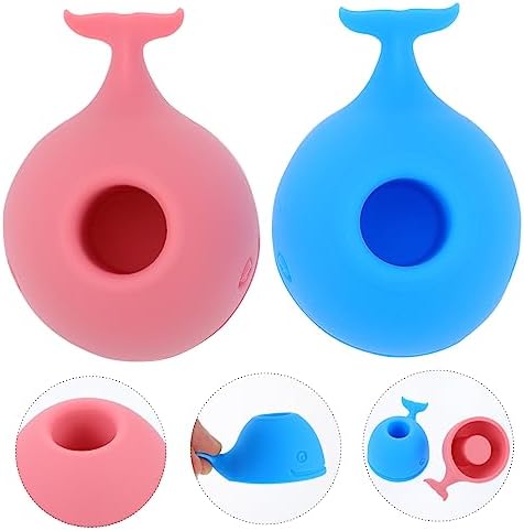 Alipis 2-Piece Blue Toothbrush Holder with Whales