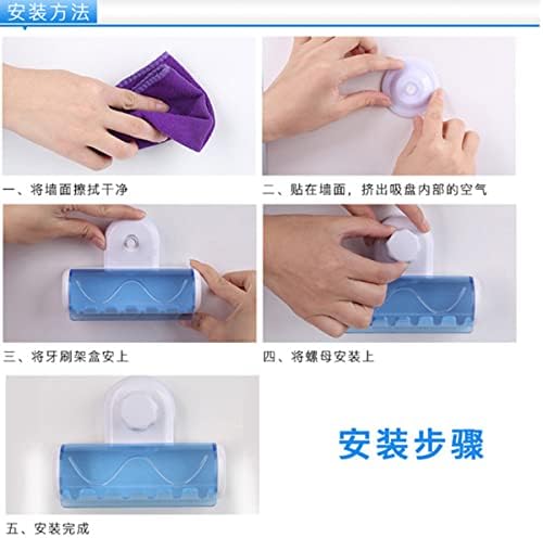 Nobu 6-Pack Suction-Cup Toothbrush Holder Set 6 Toothbrushes Easy to Use