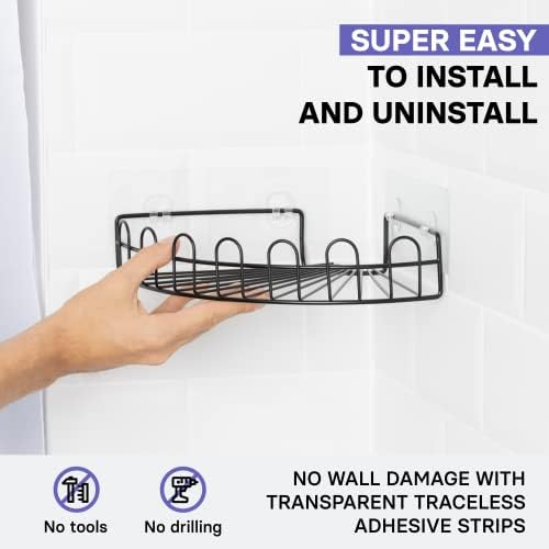 KINCMAX Corner Shower Caddy 2-Pack Matte Black 1