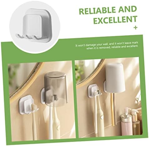3-Piece Wall Toothbrush Holder Gargle Cup Organizer White