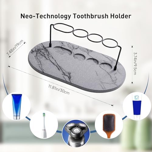 Stylish Metal Toothbrush Holder with Diatomite Base
