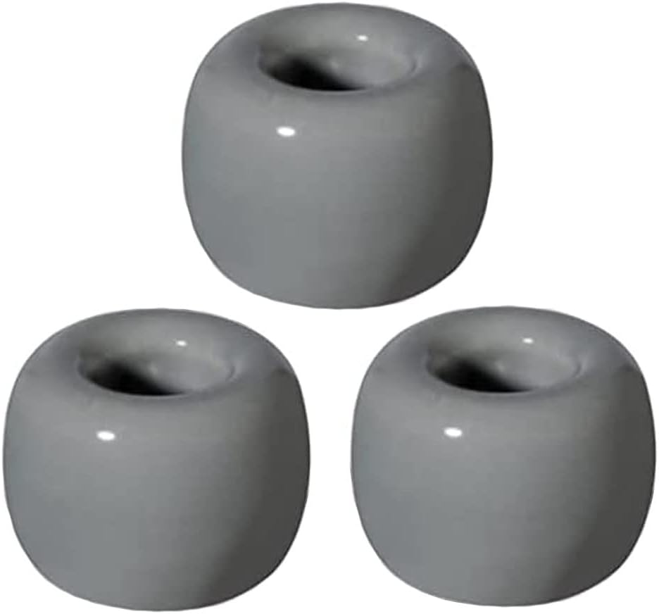 3 Pcs Mini Ceramic Toothbrush Holder Stand - Gray
