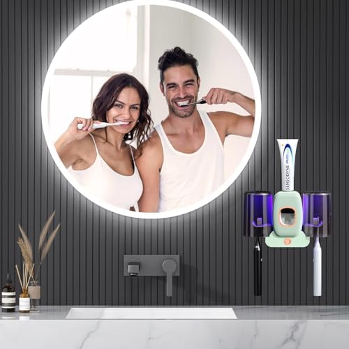 Wekity 4 Slot Electric Toothbrush Holder with Dispenser Green