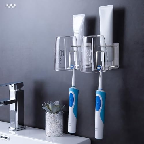Stainless Steel 3-in-1 Wall-Mounted Toothbrush Holder