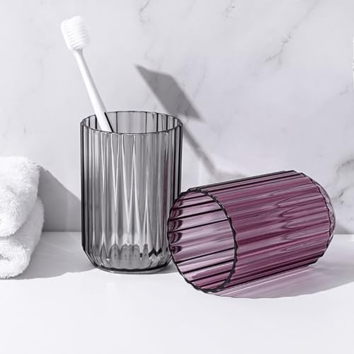 2Pack Toothbrush Cup Holder Set with Blue and Pink Tumbler
