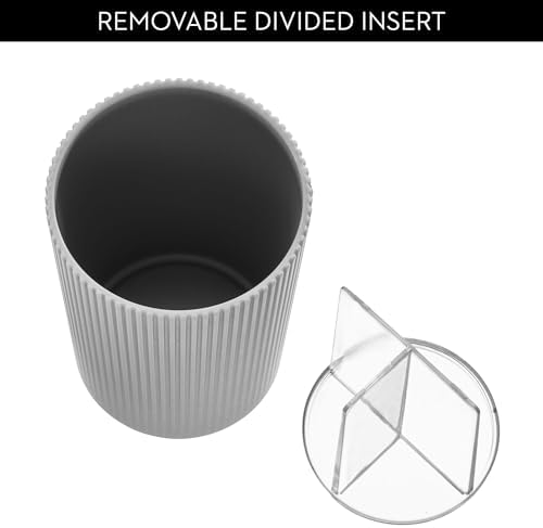 iDesign Removable Divider Toothbrush Holder for Bath
