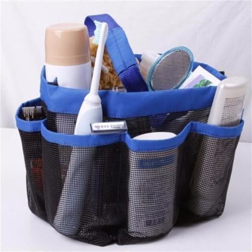 Dharmnirdosh Mesh Shower Caddy Tote Bag with 8 Pockets Quick Dry Bath Organizer