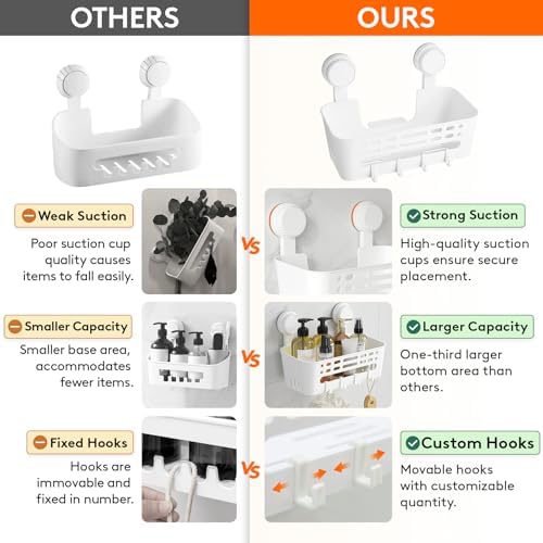 Effortless Suction Cup Shower Caddy