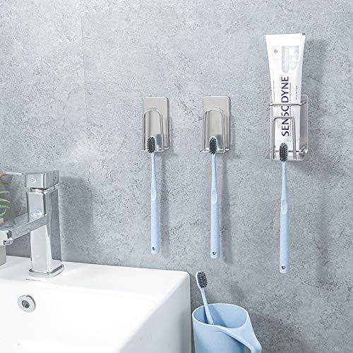 Reduce clutter 2Pack Stainless Steel Toothbrush Holder for Walls Counters