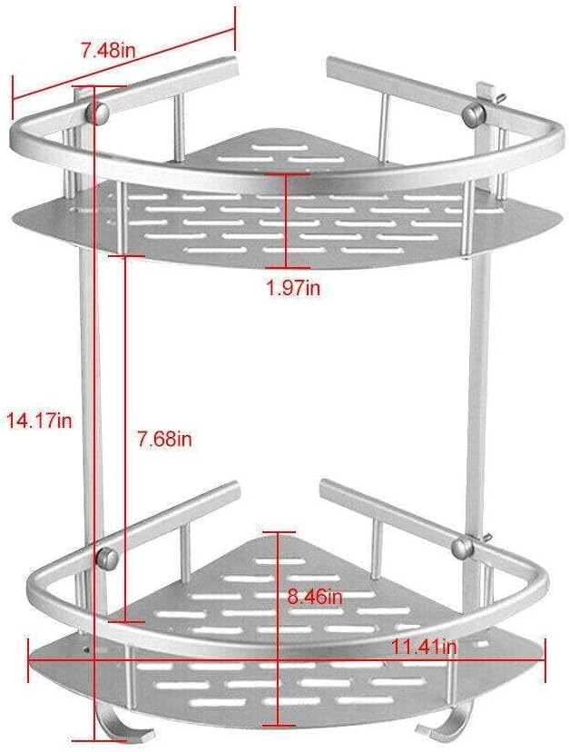 High-Capacity Aluminum Silver Wall Organizer for Bathrooms