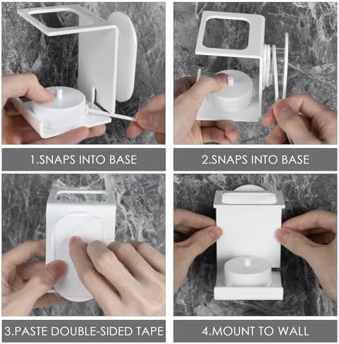 Electric Toothbrush Holder Wall Mount 2 Pack White