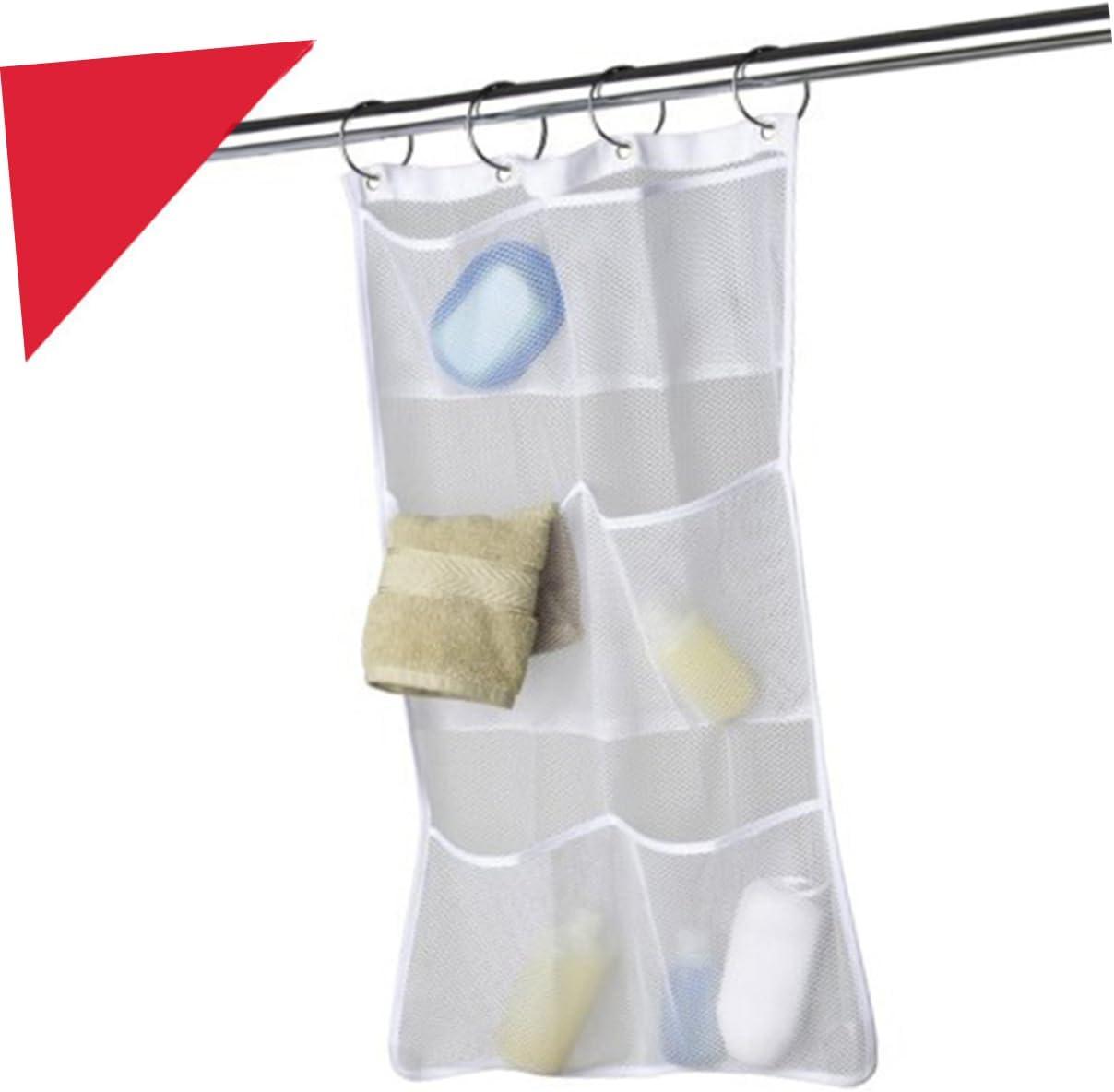 Hanging Mesh Shower Organizer Bag for Shampoo Conditioner and Toys