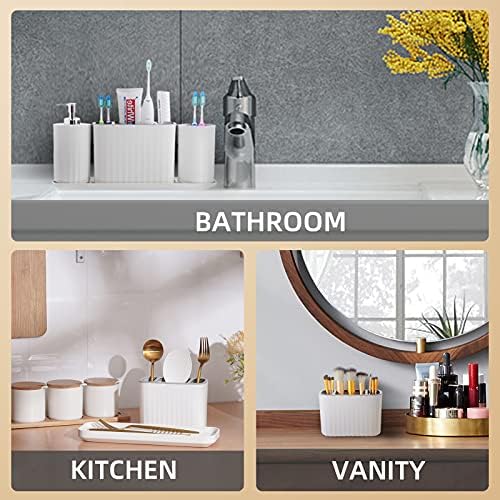 VITVITI Plastic Toothbrush Holder Set for Bathroom Organizer
