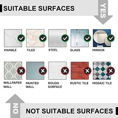 Shower Caddy Shelf with Hooks 4-Pack Adhesive