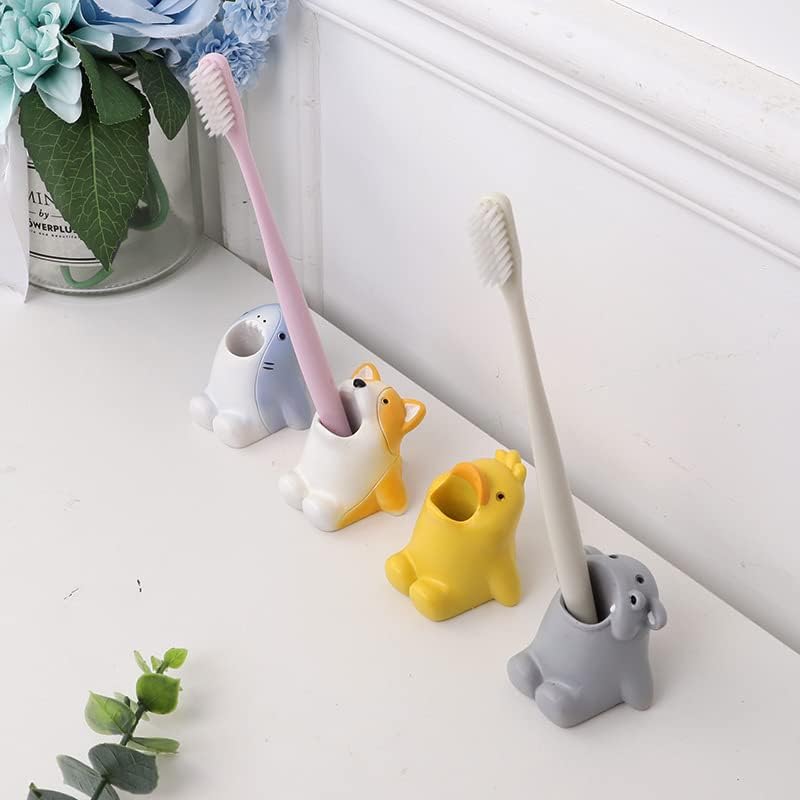 Cartoon Animal Toothbrush Holder Stand - Yellow 1