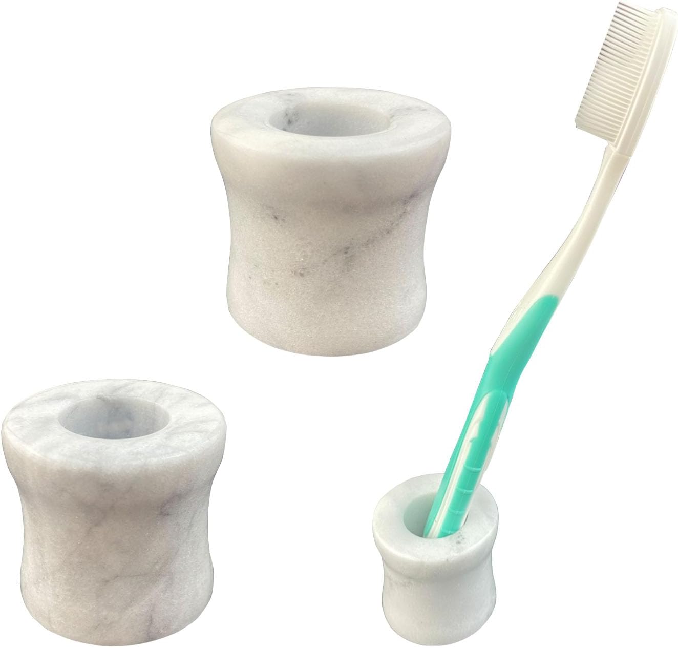 Natural Marble Toothbrush Holder Set