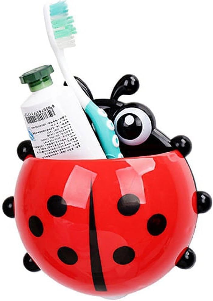 Red Ladybug Toothbrush Holder with Suction Cup