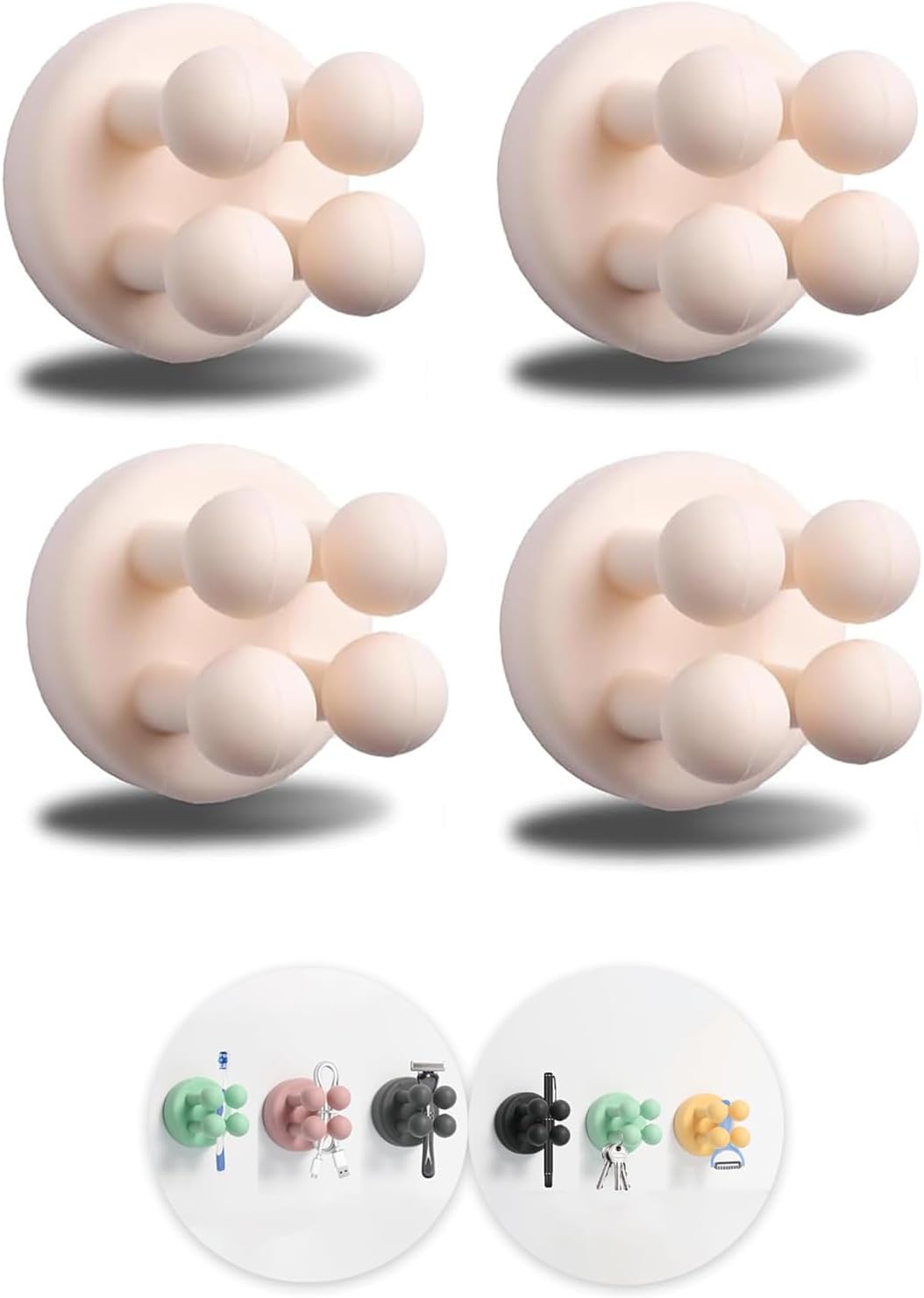 4-Piece Silicone Toothbrush Holders for Home Bathroom Storage