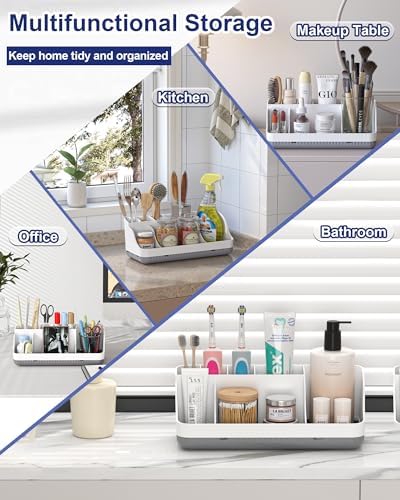 Homtalker Toothbrush Holder 7 Slots Anti-Slip Bathroom Organizer