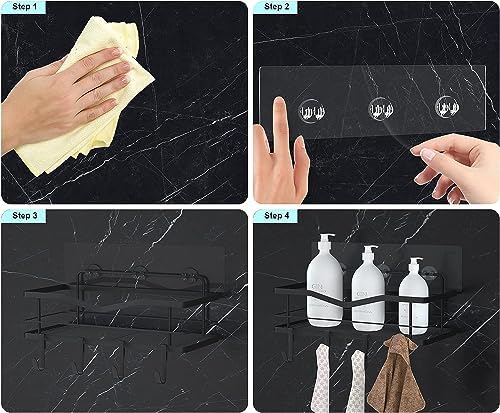 4PCS Bath Organizer Adhesive Strips --tools To Clean And Dry FastStrong Durable