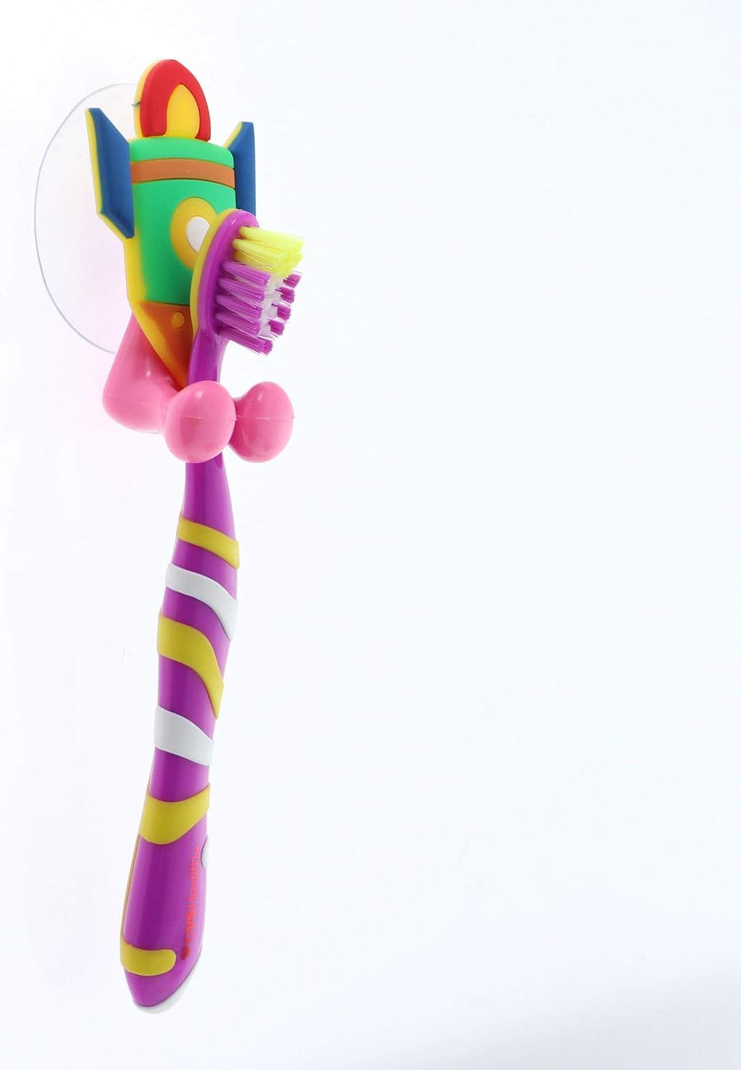 Rocket Suction Toothbrush Holder Pink