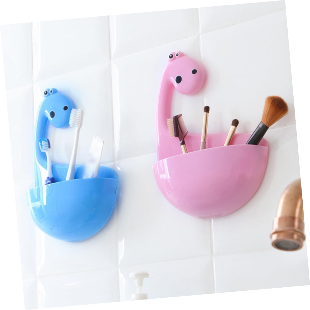 MAGICLULU Dino Suction Cup Toothbrush Toothpaste Holder Set
