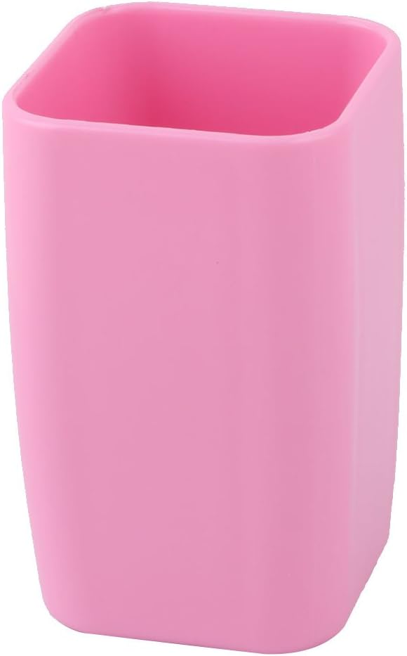 Uxcell Pink Plastic Toothbrush Holder 300ml